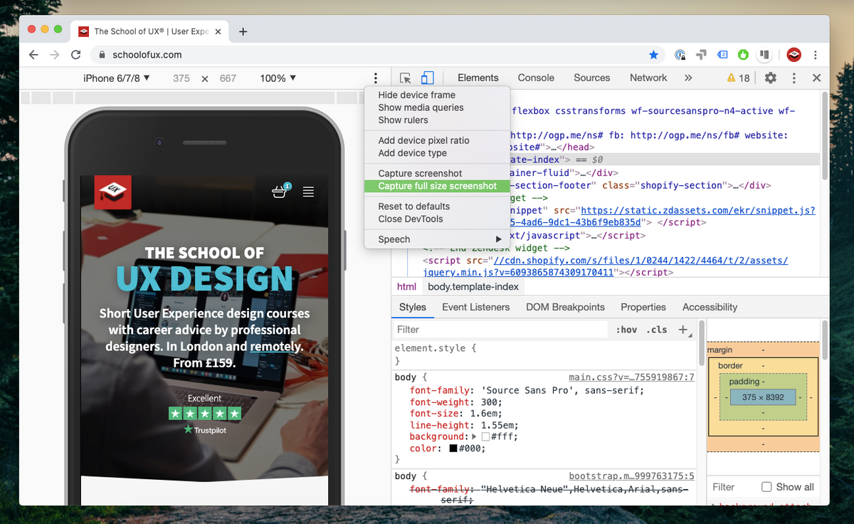How to take full-size website screenshots